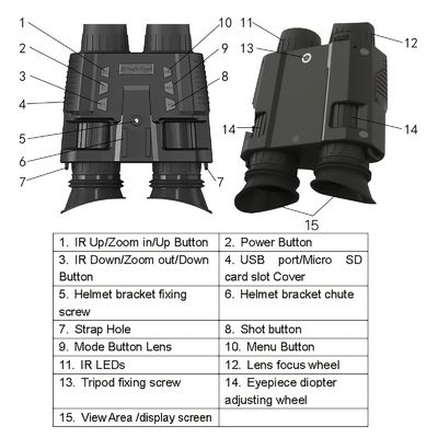 Fernglas Nv8000 3D digitale Nachtsichtbrille Infrarot-Flip-Up-Scope
