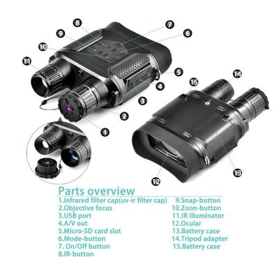 Digitales Infrarot-Nachtsichtfernrohr mit Kamera-Camcorder-Funktion und großem Bildschirm 210X145X65MM