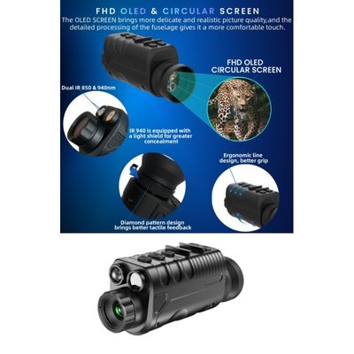 Nachtsichtbrille 6x digitale Vergrößerung verstellbar 34mm Objektiv 854*480 Auflösung