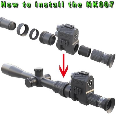 1080p Jagd Nachtsicht Video Kamera Monocular Attachment DVR mit eingebauter 850nm Infrarot Taschenlampe und 1,2 Zoll HD-Bildschirm mit verstellbarem Kreuzgericht