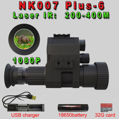 1080p Jagd Nachtsicht Video Kamera Monocular Attachment DVR mit eingebauter 850nm Infrarot Taschenlampe und 1,2 Zoll HD-Bildschirm mit verstellbarem Kreuzgericht
